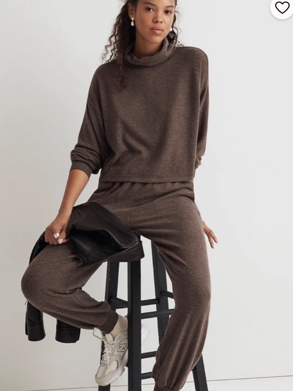 LESET Brown Cozy Track Joggers